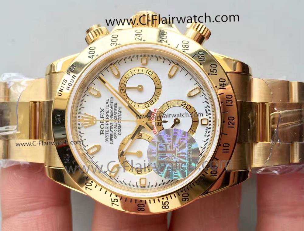 1:1 JF Factory Rolex Daytona Valjoux 7750 Watch White Face 40mm